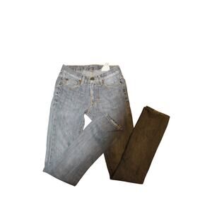 Monarchy Collection Women Jeans Size 28 Gray Straight Leg Denim Union Jack Patch